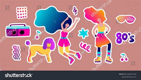 80s Clipart Retro Character Vintage Vector Stock Vector (Royalty Free ...