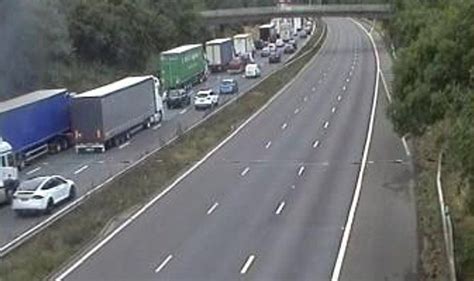 M6 Crash Biker Dies In Motorway Collision Bbc News