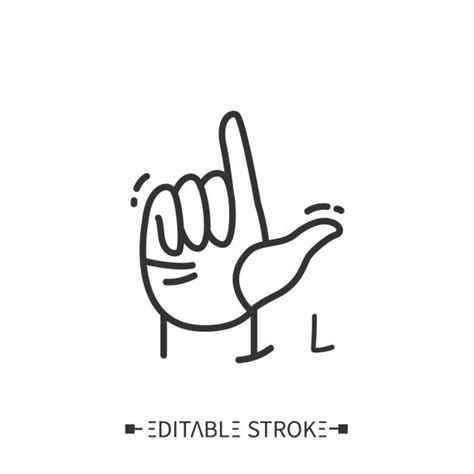 L Hand Sign stock vectors - iStock