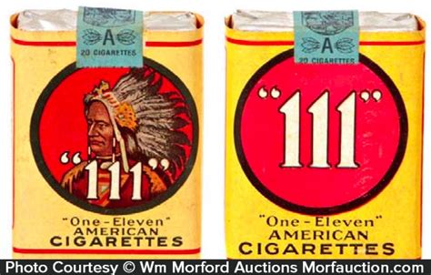 Antique Advertising One Eleven 111 Cigarettes Pack • Antique Advertising