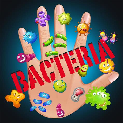 Bacteria on human hand 1142207 Vector Art at Vecteezy