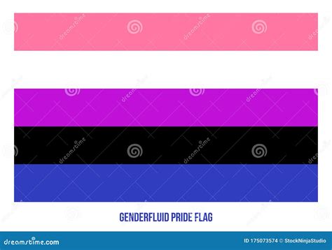 Genderfluid Pride Flag Waving Vector Illustration Designed With Correct