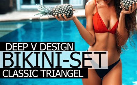 Fittoo Damen Triangel Push Up Bikini Set Gepolstert Gebunden Bademode