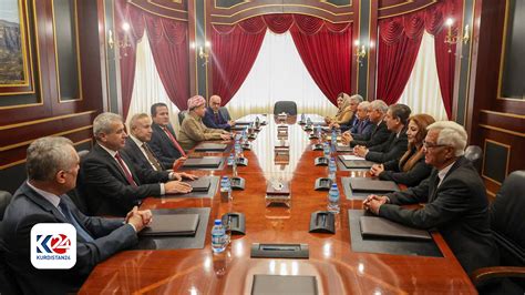 Kdp President Masoud Barzani Receives Top Knc Delegation