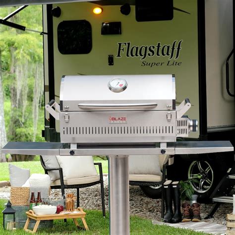 Blaze Professional Lux Portable Propane Gas Grill On Pedestal With Side