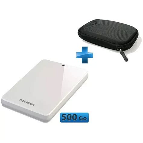 Disque Dur Externe 2 5 Stor E Canvio 500 Go Blanc Toshiba Housse