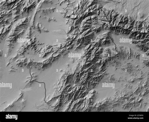 Paktya Province Of Afghanistan Bilevel Elevation Map With Lakes And