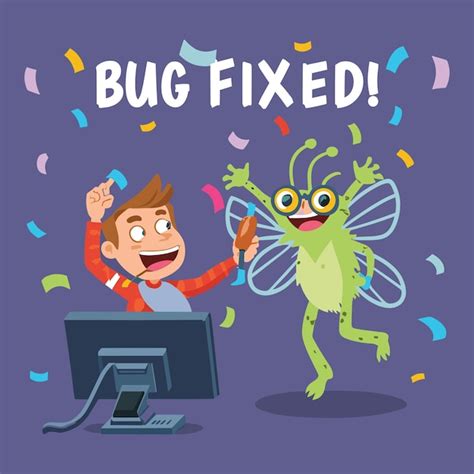 Premium Vector Bug Fixed Design For Programmers