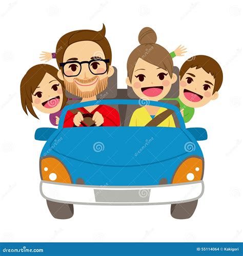 Carro De Viagem Da Família Feliz Ilustração do Vetor Ilustração de