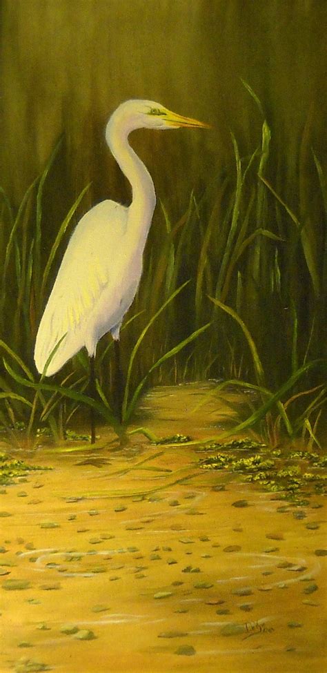 Great Egret - Oil Painting - Artist DeVye | Oil painting, Artist ...