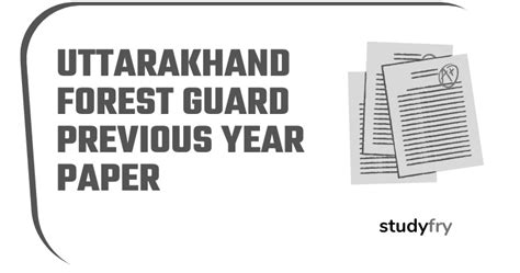 Uttarakhand Forest Guard Previous Year Paper Studyfry