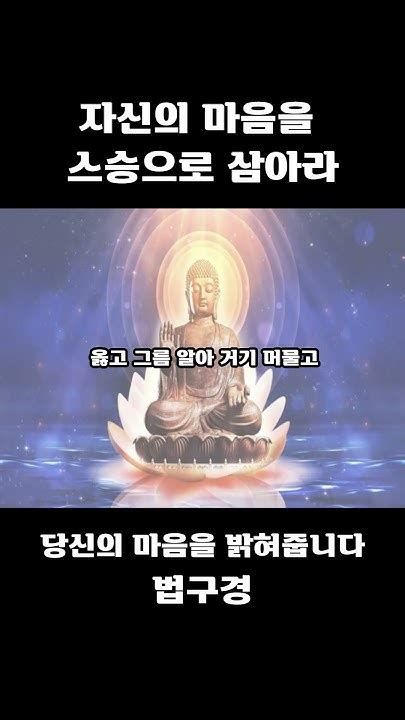 석가모니 부처님 말씀ㅣ 법구경ㅣ 진리의 말씀ㅣ석가모니 인생조언 자신의 마음을 스승으로 삼아라 Youtube