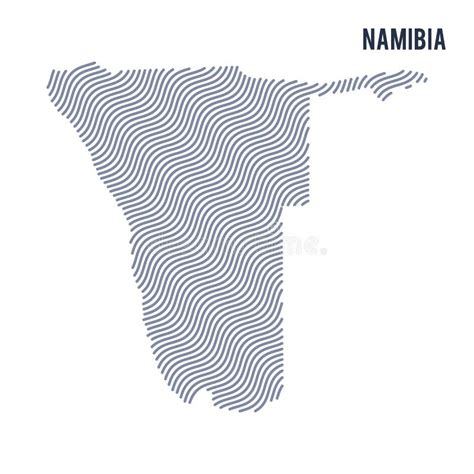 Vector Abstract Wave Map Of Namibia Isolated On A White Background