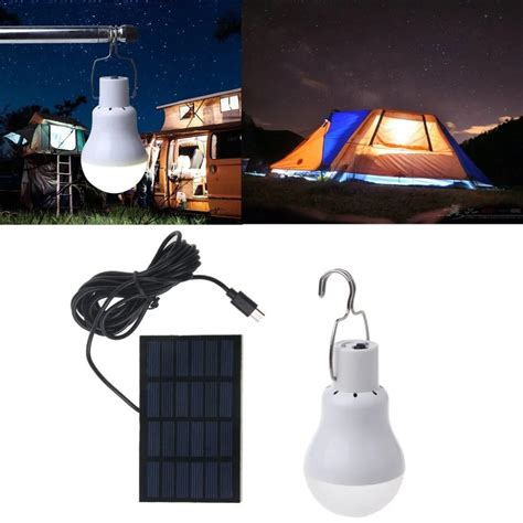 Portable Solar Power LED Bulb Lamp 130lm Solar Panel Applicable Outdoor