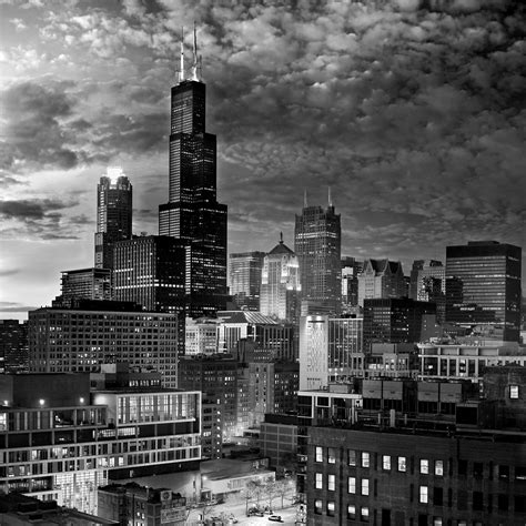 Chicago Black And White Skyline