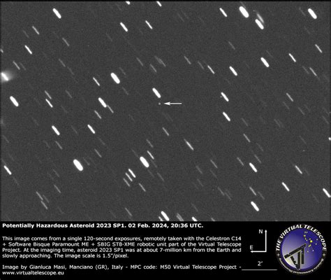 Potentially Hazardous Asteroid 2023 SP1 close encounter: a image - 2 ...