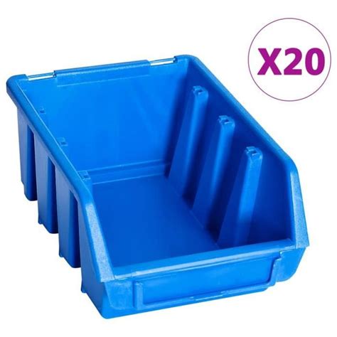 For Bacs Empilables De Stockage Pcs Bleu Plastique Cdiscount Bricolage