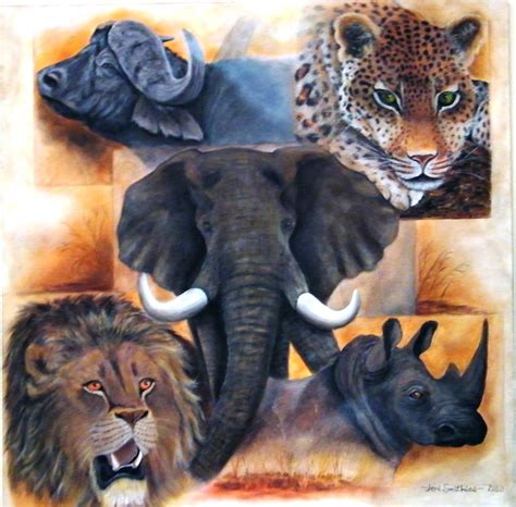 Africas Big Five Painting By Jeni Smithies