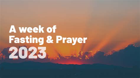 A Week Of Fasting And Prayer 2023 Uchurch
