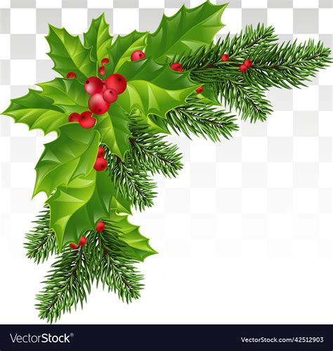 Christmas decorations tree branches Royalty Free Vector