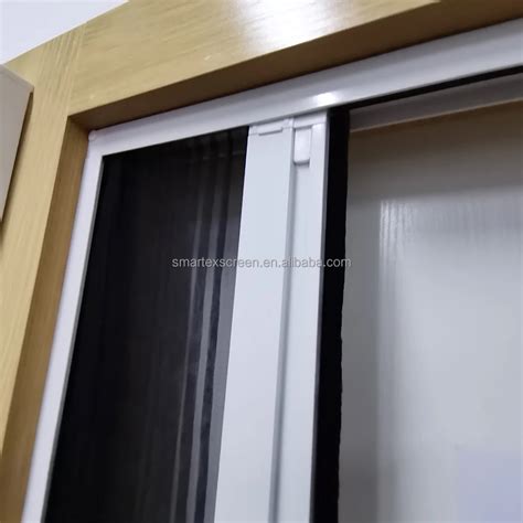 Aluminum Profile Plisse Pleated Sliding Polyester Mesh Door Mesh Retractable Insect Screen Door