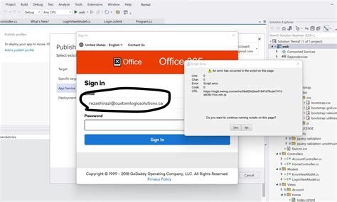 Visual Studio sign-in in to my Azure subscription using Godaddy's email