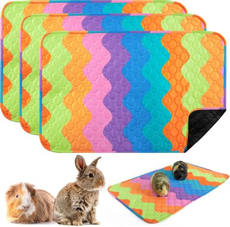 Amazon SUKEOPET Rainbow Guinea Pig Cage Liners 3PCS Guinea Pig