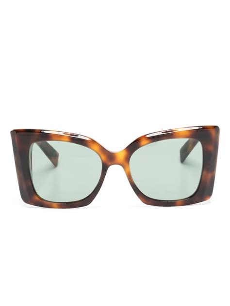 Saint Laurent Eyewear Blaze Tortoiseshell Effect Sunglasses Brown