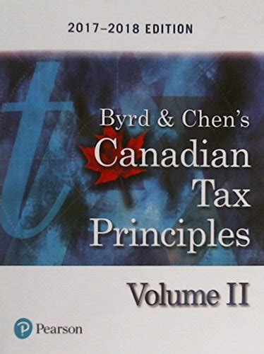 Canadian Tax Principles Edition Volume Byrd Clarence