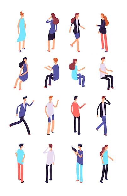 Premium Vector Isometric People Set