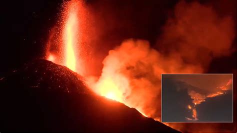 Lava Del Volc N De Isla La Palma Finalmente Llega Al Mar Generando