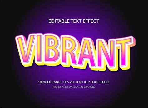 Premium Vector 3d Style Vibrant Editable Text Effect