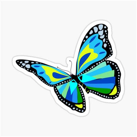 Blue And Yellow Butterfly Sticker By BlackStarGirl Redbubble