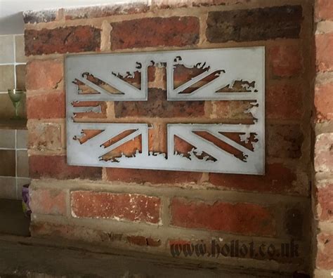 Union Jack Steel Sign Grunge Metal British Flag Uk Gb Home Wall Decor