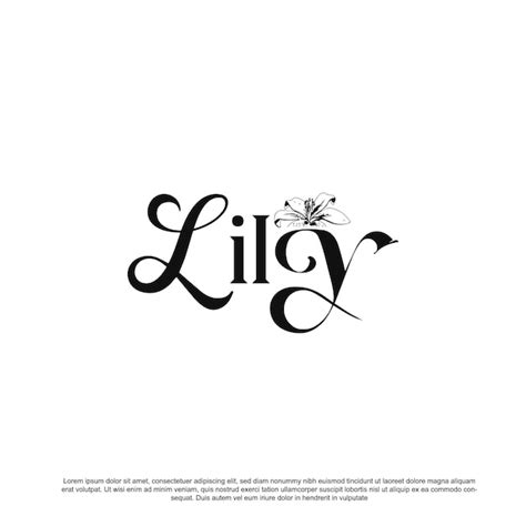 Premium Vector Lily Lettering Design With Flower Lily Logotype Vector