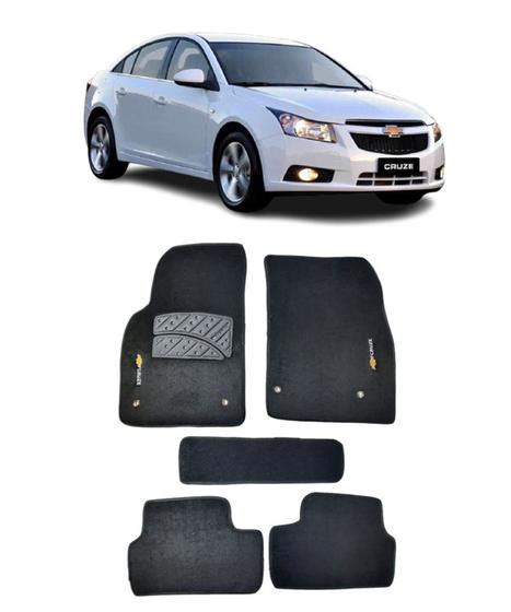 Jogo Tapete Carpete Chevrolet Cruze A Logo Bordado Preto