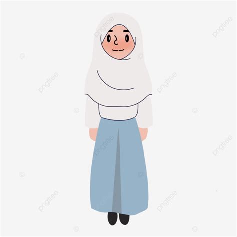 Karakter Hijab Pelajar Sma Indonesia Murid Ilustrasi Kartun PNG