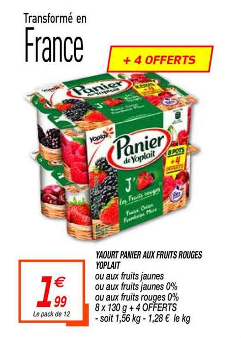 Promo Yaourt Panier Aux Fruits Rouges Yoplait Chez Netto