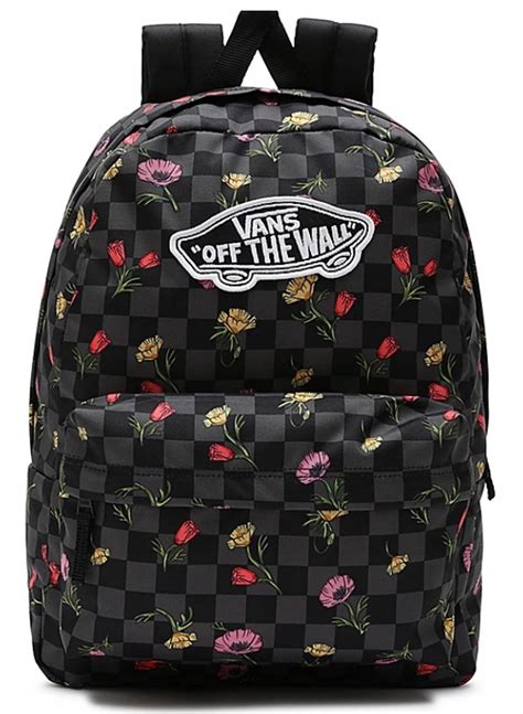 Vans Plecak Realm Kolorowe Kwiaty Kratka Szary Allegro Pl