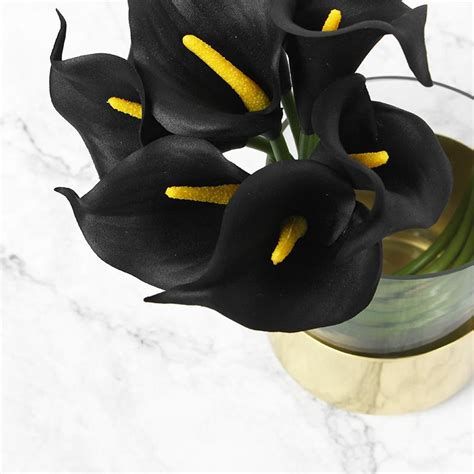 Real Touch 9 Calla Lily Bouquet In Black 13 Tall Calla Lily Bouquet