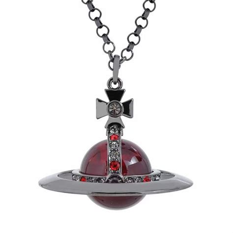 Black Red Saturn Necklace For Women Sky Star Saturn Planet Pendant