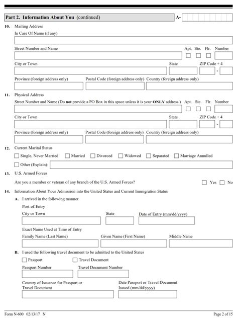 N Form Application For Certificate Of Citizenship Free Online Forms