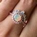 Opal Engagement Vintage Ring Set Halo Opal Promise Ring With Etsy