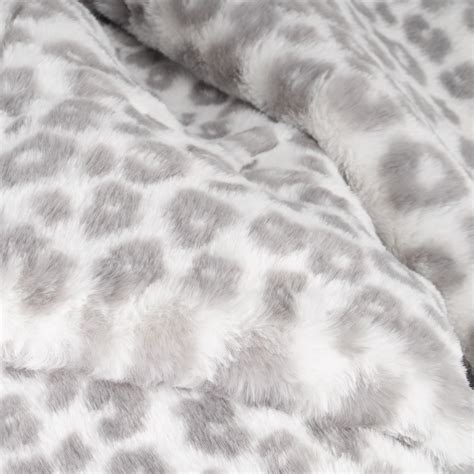 Snow Leopard Faux Fur Throw