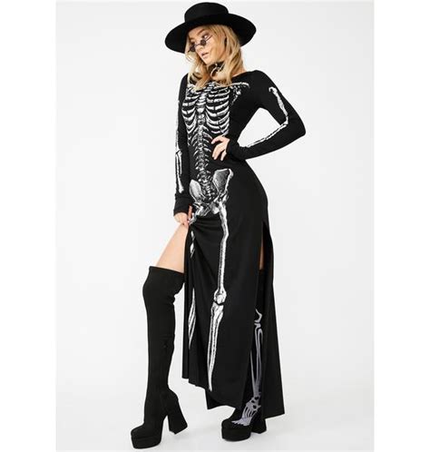 Sexy Skeleton Maxi Dress Costume Dolls Kill