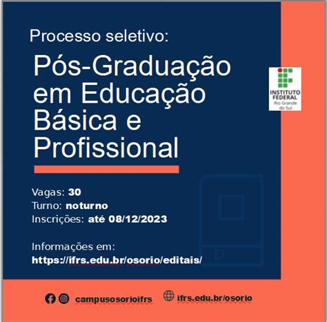 Pós graduação em Educação Básica e Profissional oferece 30 vagas para