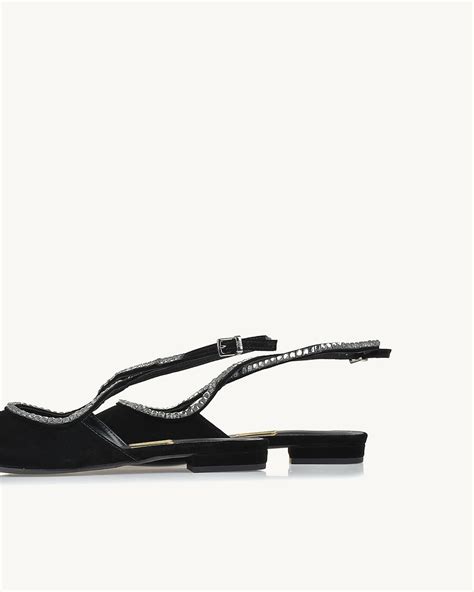 UZA Shoes Slingback Chamois Preta Coleção Primavera verão 2025