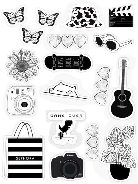 Pin On Naklejki Iphone Case Stickers Black And White Stickers Cute