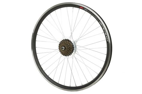 Zestaw koło 26 tył stożek czarne wolnobieg 7 rz Shimano TZ21 pr