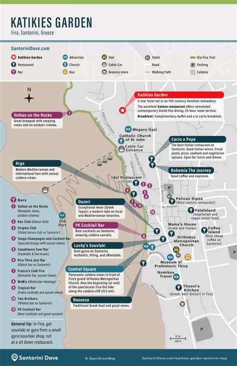 Map Of Katikies Garden Fira Santorini Greece